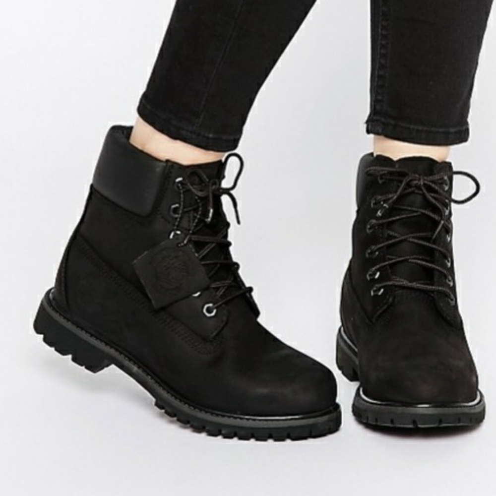 Black Timberland Waterproof Premium Satin Boot
